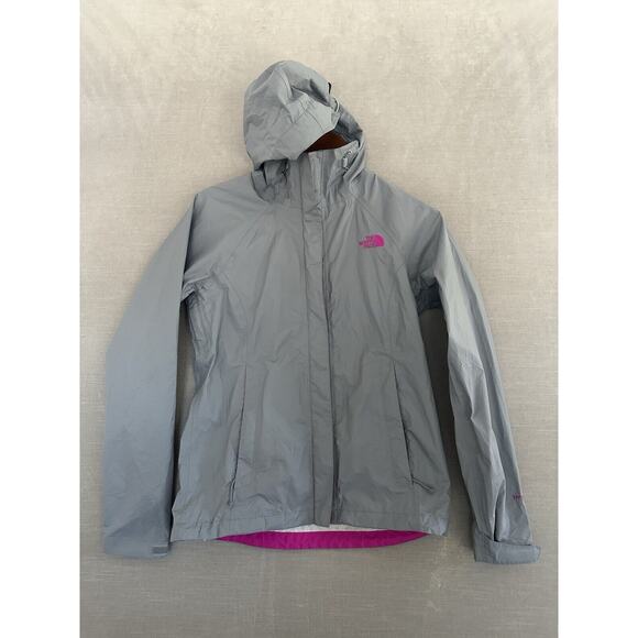 The North Face Womens Softshell Jacket XS Grey Hooded Vented Zip Hyvent 2.5L‎ - Picture 1 of 8